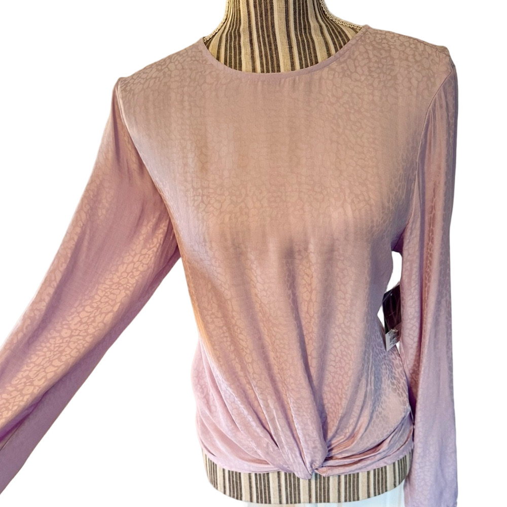 NWT Nine West lilac pattern blouse size medium with front knot